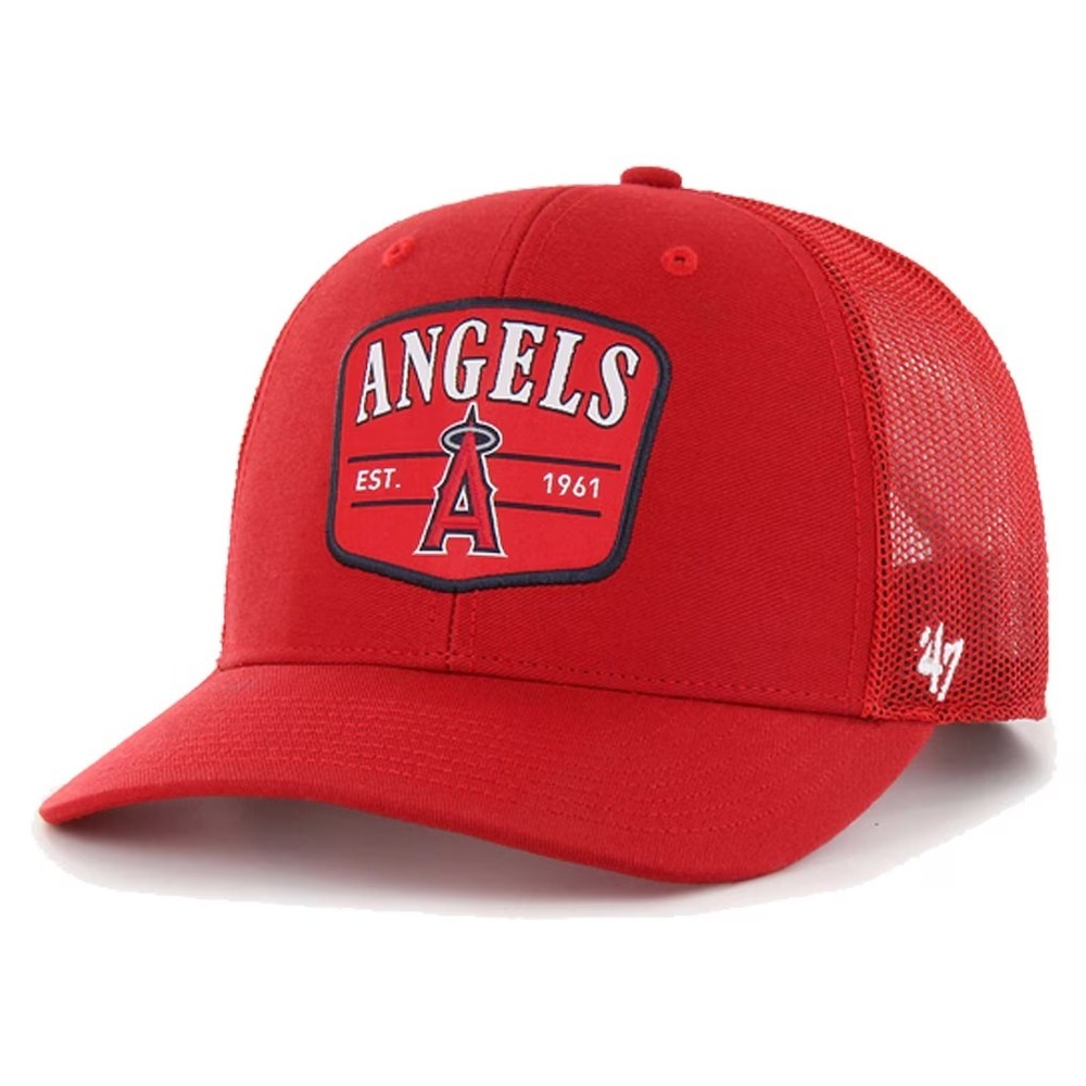 '47® Los Angeles Angels™ Squad 47 Adjustable Snap Trucker Hat in Red